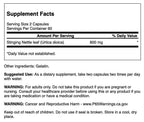 Back label of Swanson Stinging Nettle Leaf showing supplement facts