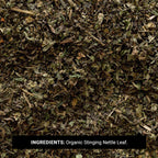 Organic cut and sifted stinging nettle leaf texture