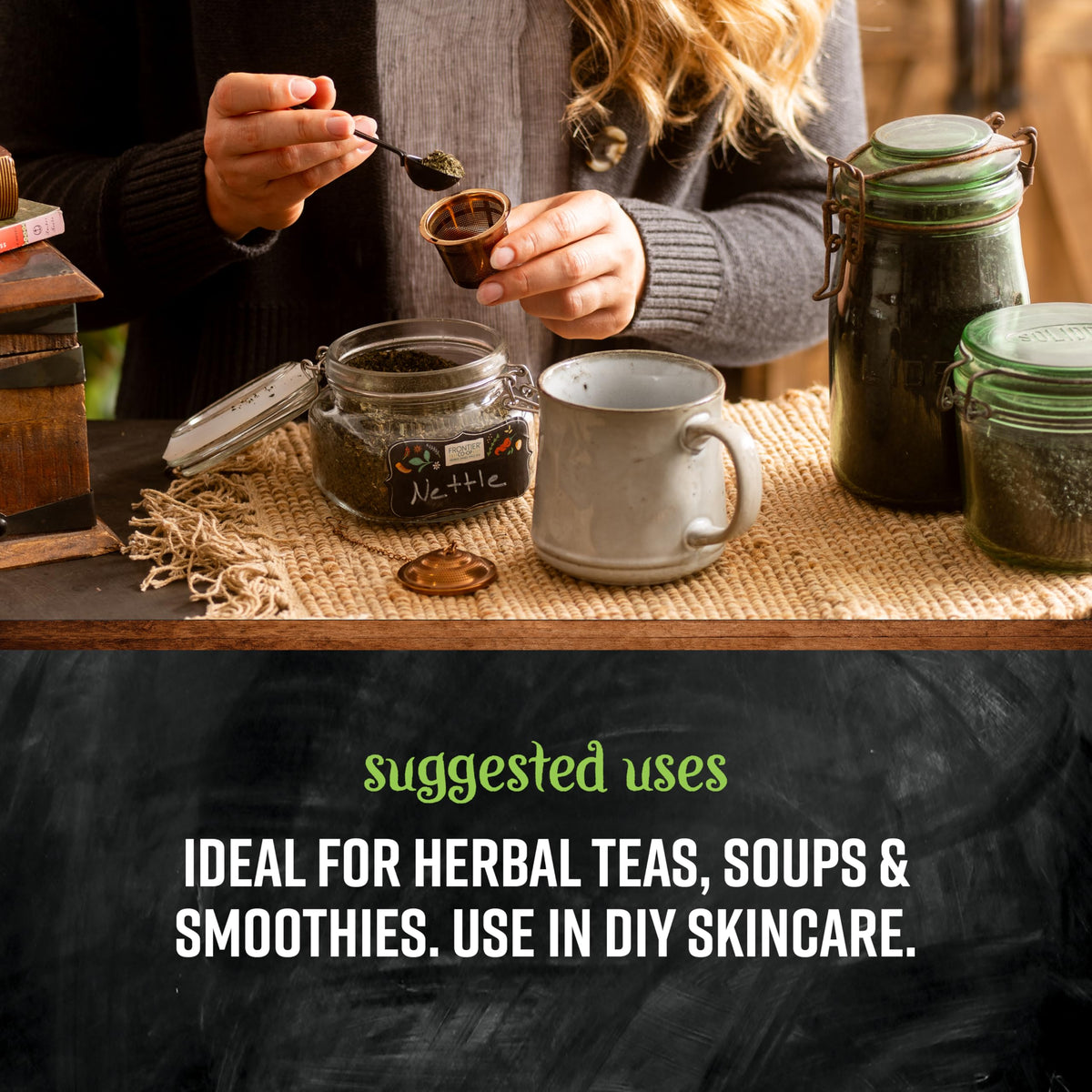Frontier Co-op stinging nettle leaf packaging details