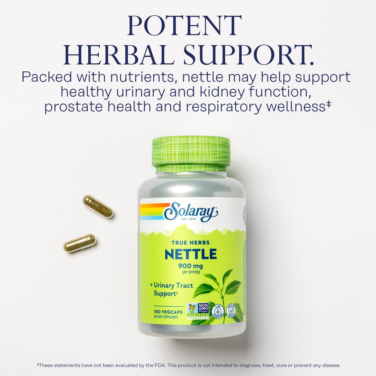Solaray Nettle Leaf Vegan Capsules Packaging