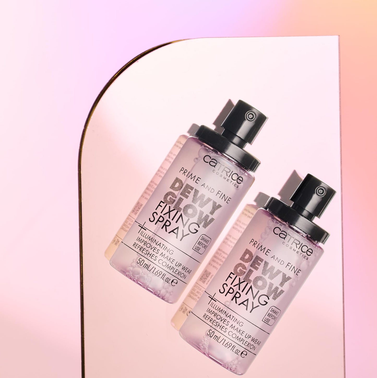 Catrice paraben free dewy glow spray product base and batch code information view