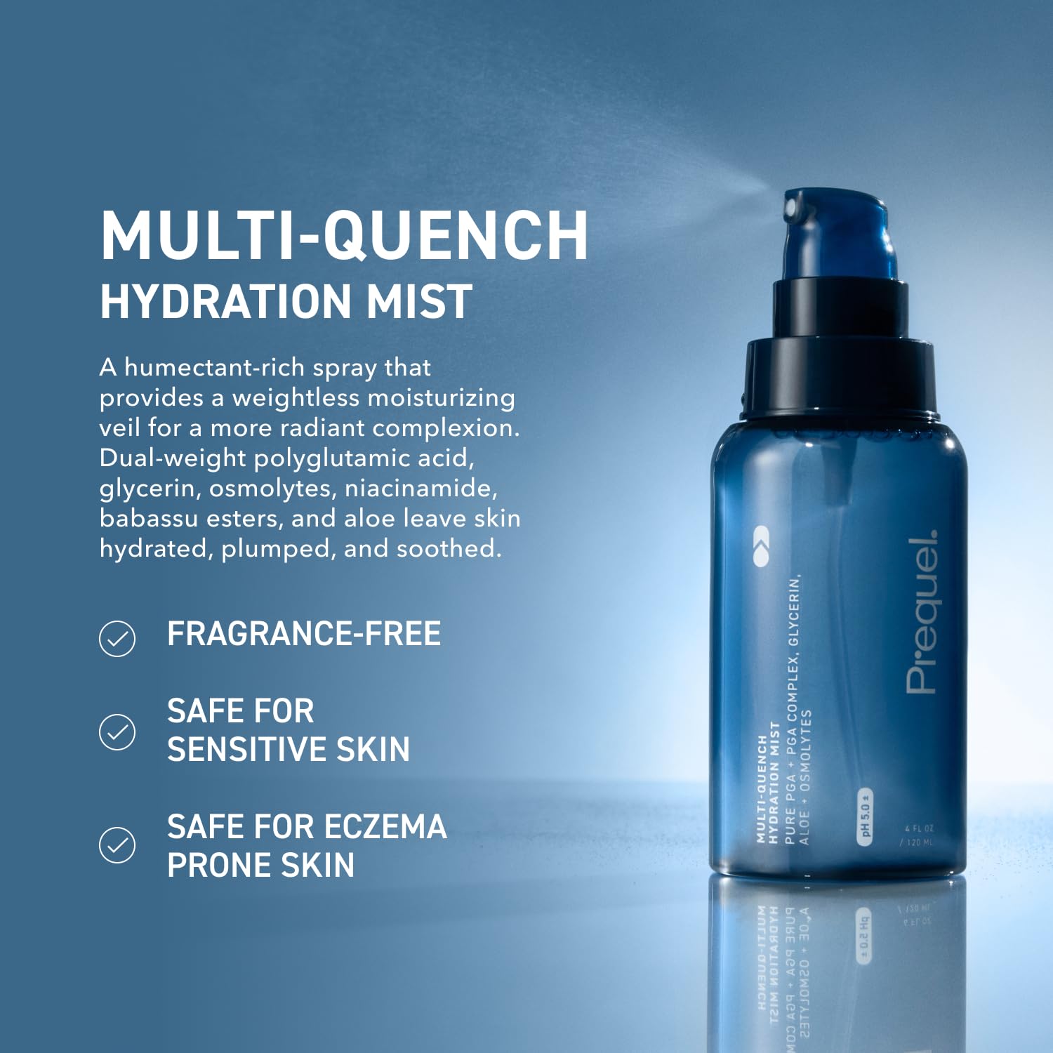Prequel hydration mist spray bottle side profile