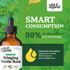 Organic Urtica dioica supplement dropper application view