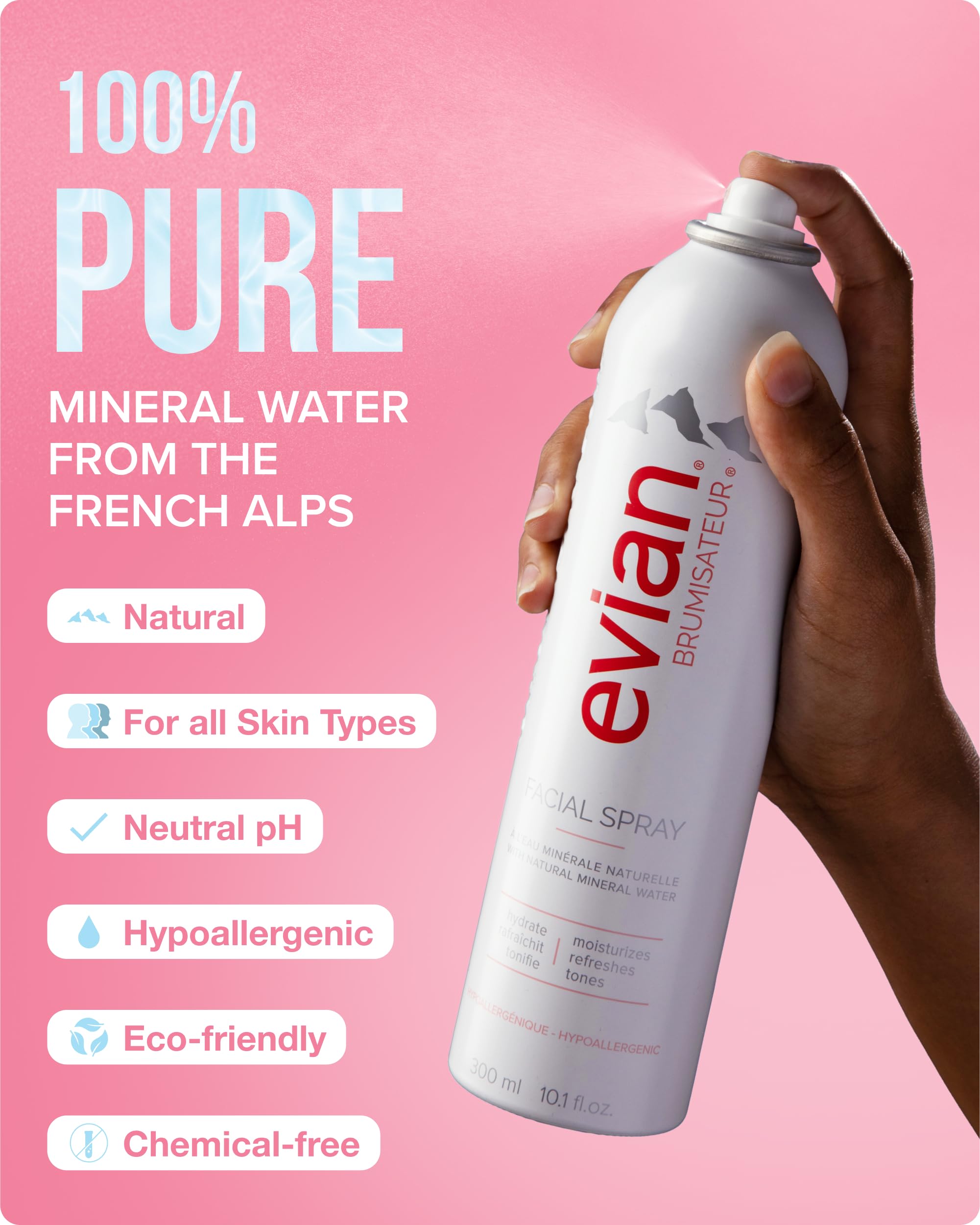 Authentic Evian facial spray for daily skincare routine