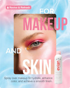 Evian hydrating facial mist displayed in a skincare setting