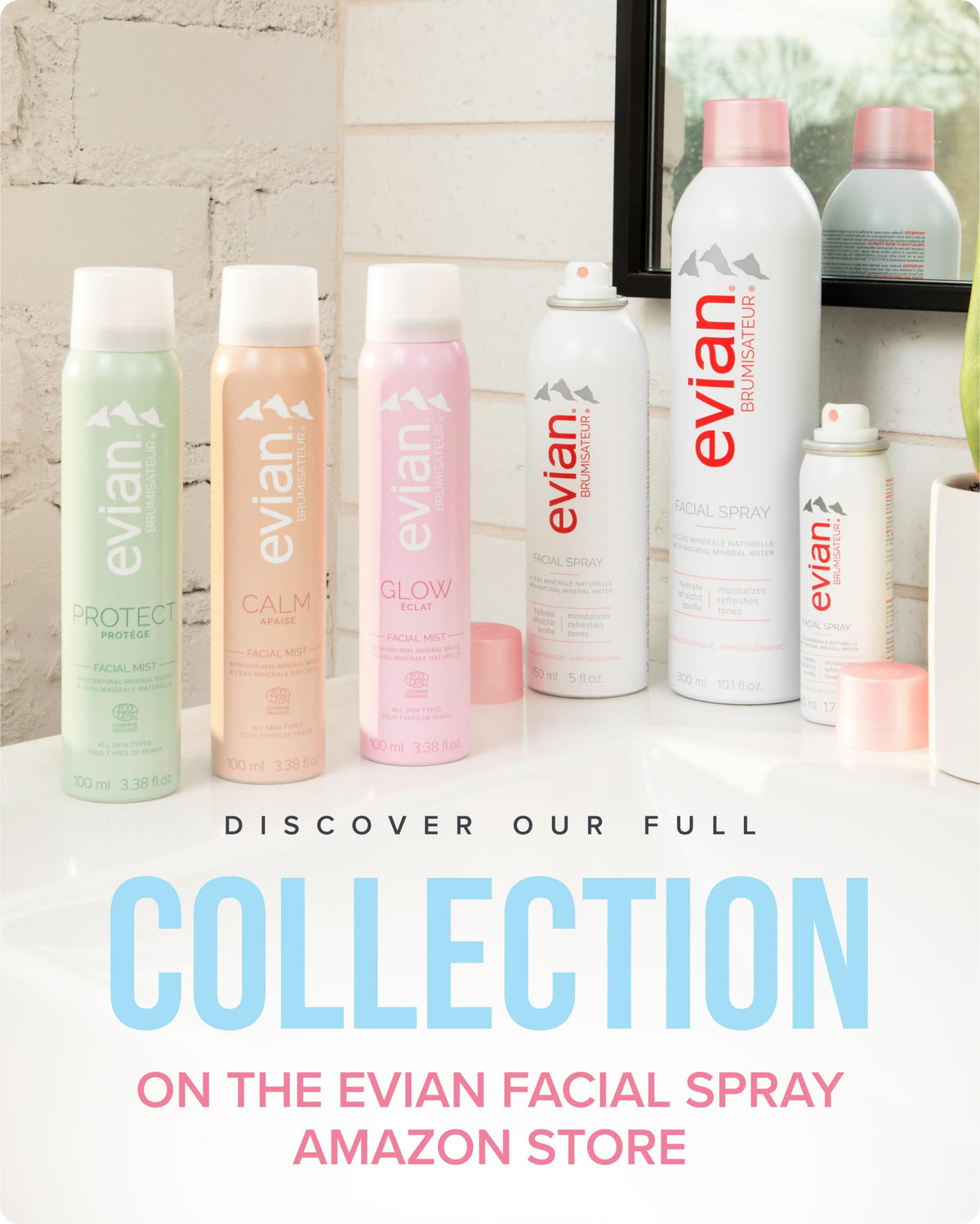 Evian mineral water spray demonstrating ultra-fine micro droplet mist