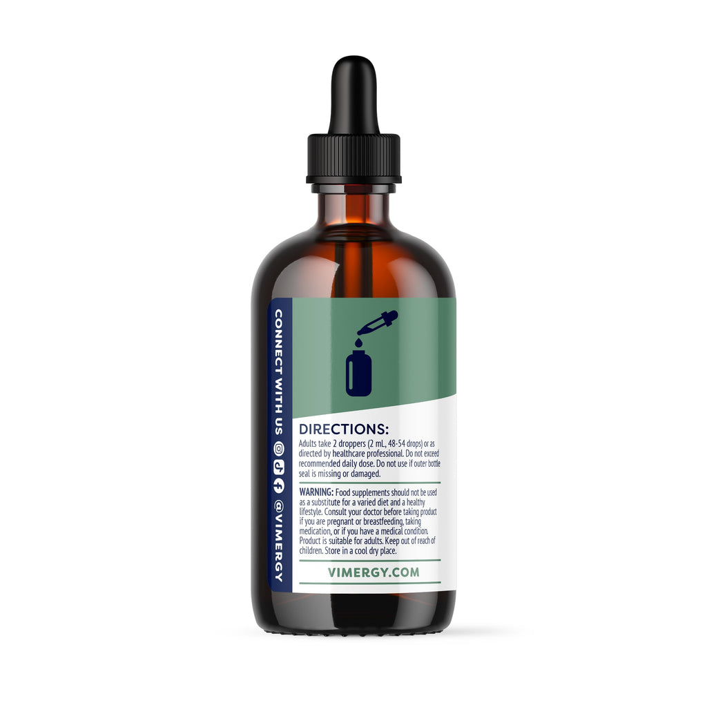Authentic Vimergy Nettle Leaf alcohol free supplement dropper details