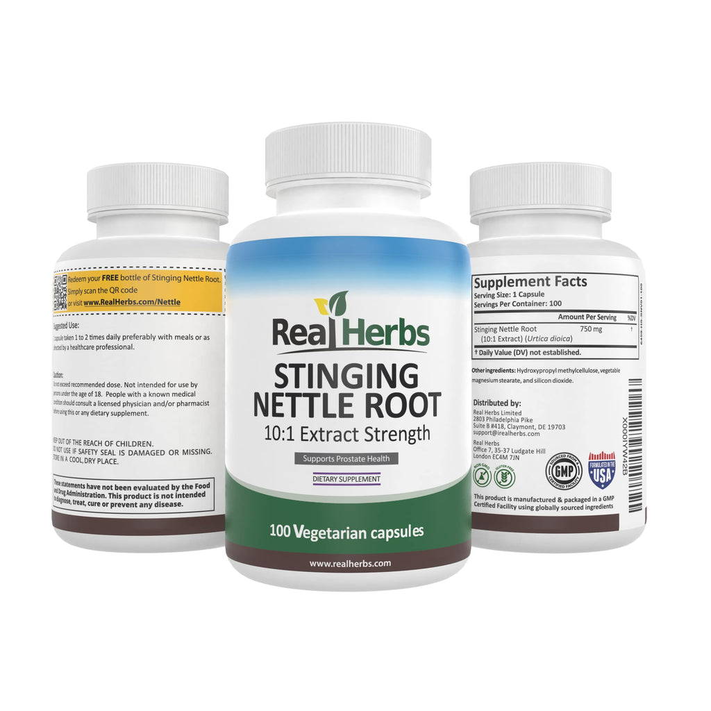 Real Herbs vegetarian stinging nettle root dietary supplement