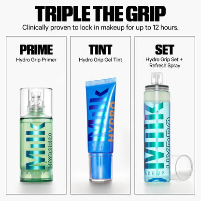 Back of Milk Makeup Hydro Grip bottle showing ingredient details