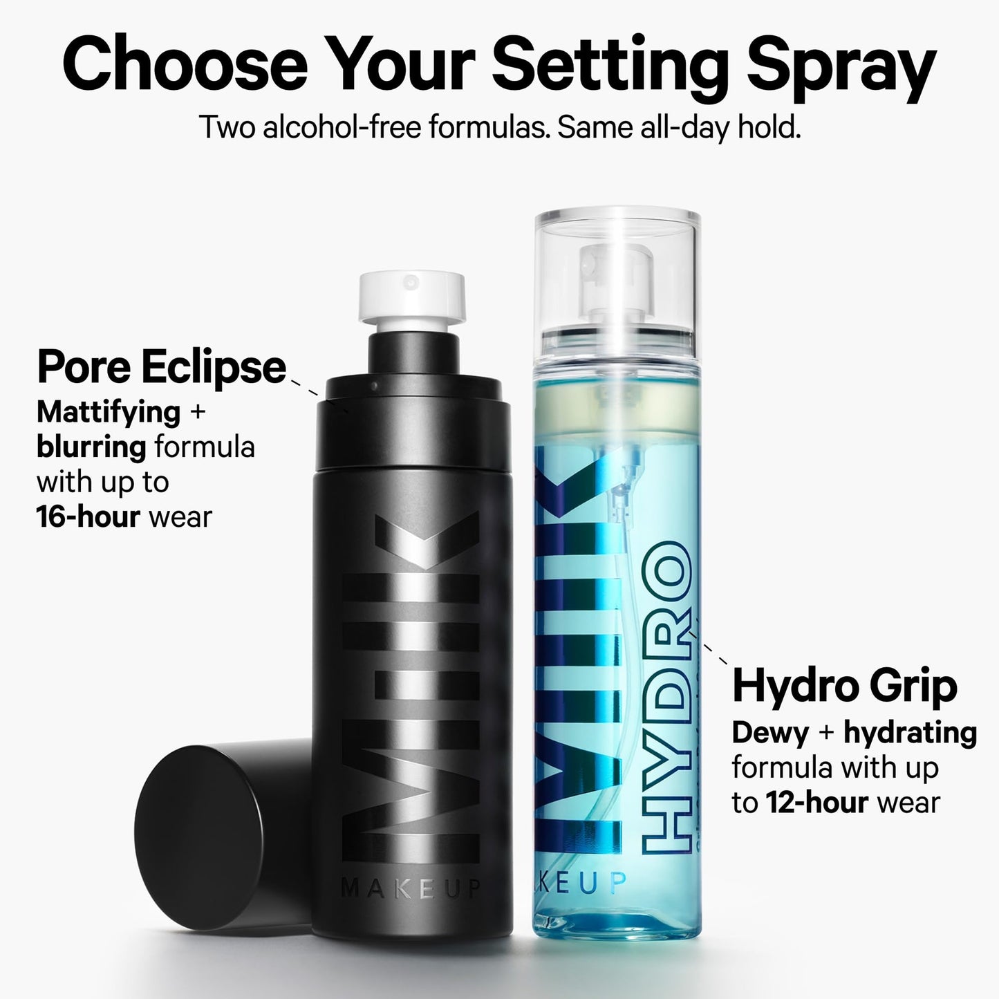 Side view of Milk Makeup Hydro Grip Set and Refresh packaging