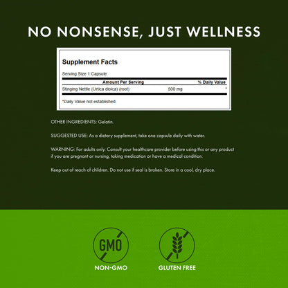 Swanson Stinging Nettle Root 500 mg capsule detail
