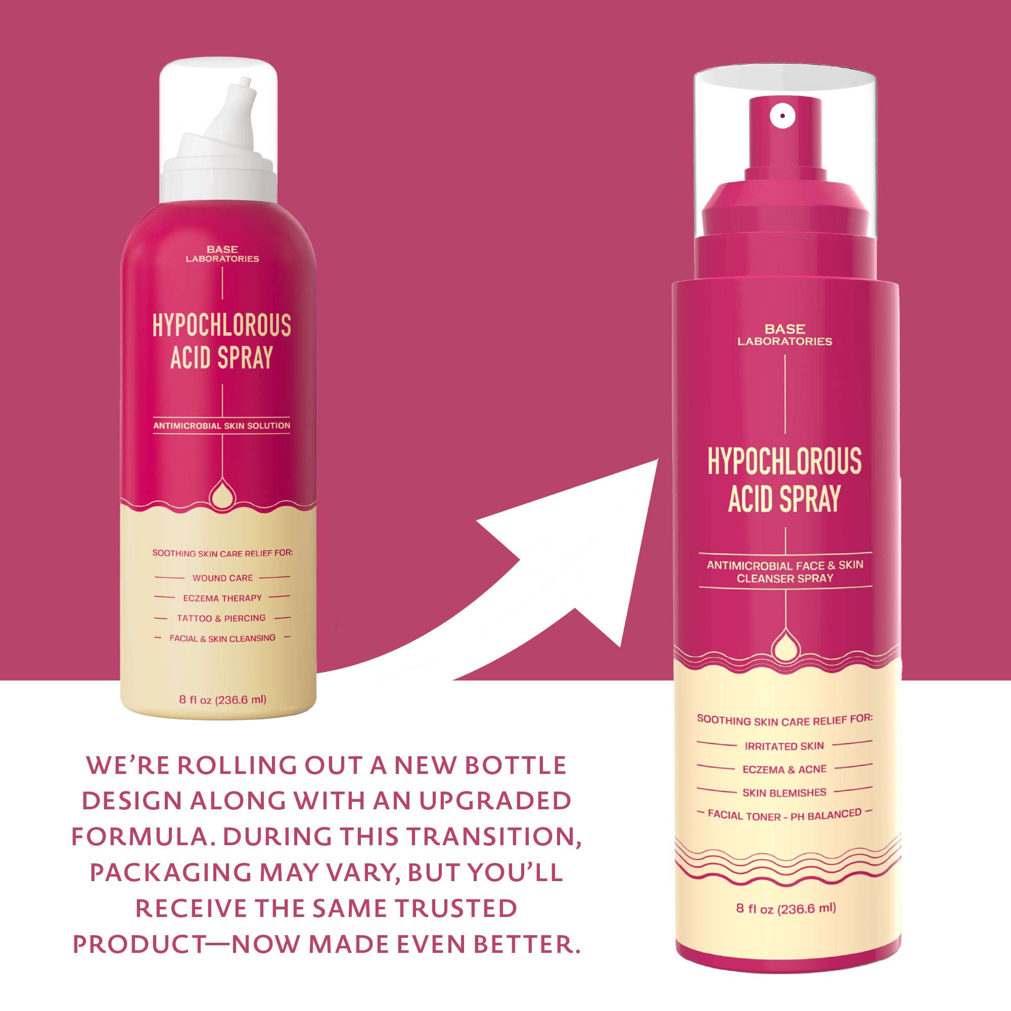 Base Laboratories skin repair spray nozzle and bottle detail