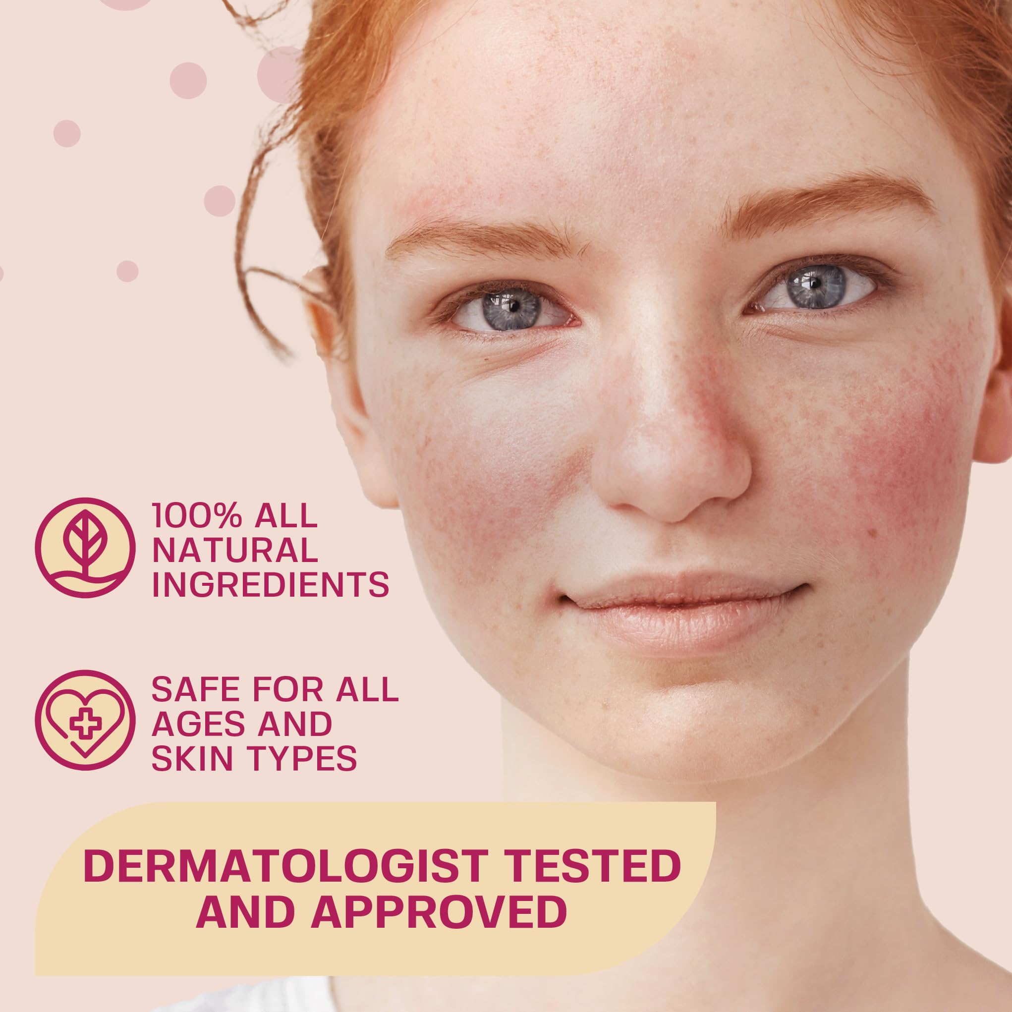 Base Laboratories facial spray being applied to sensitive skin