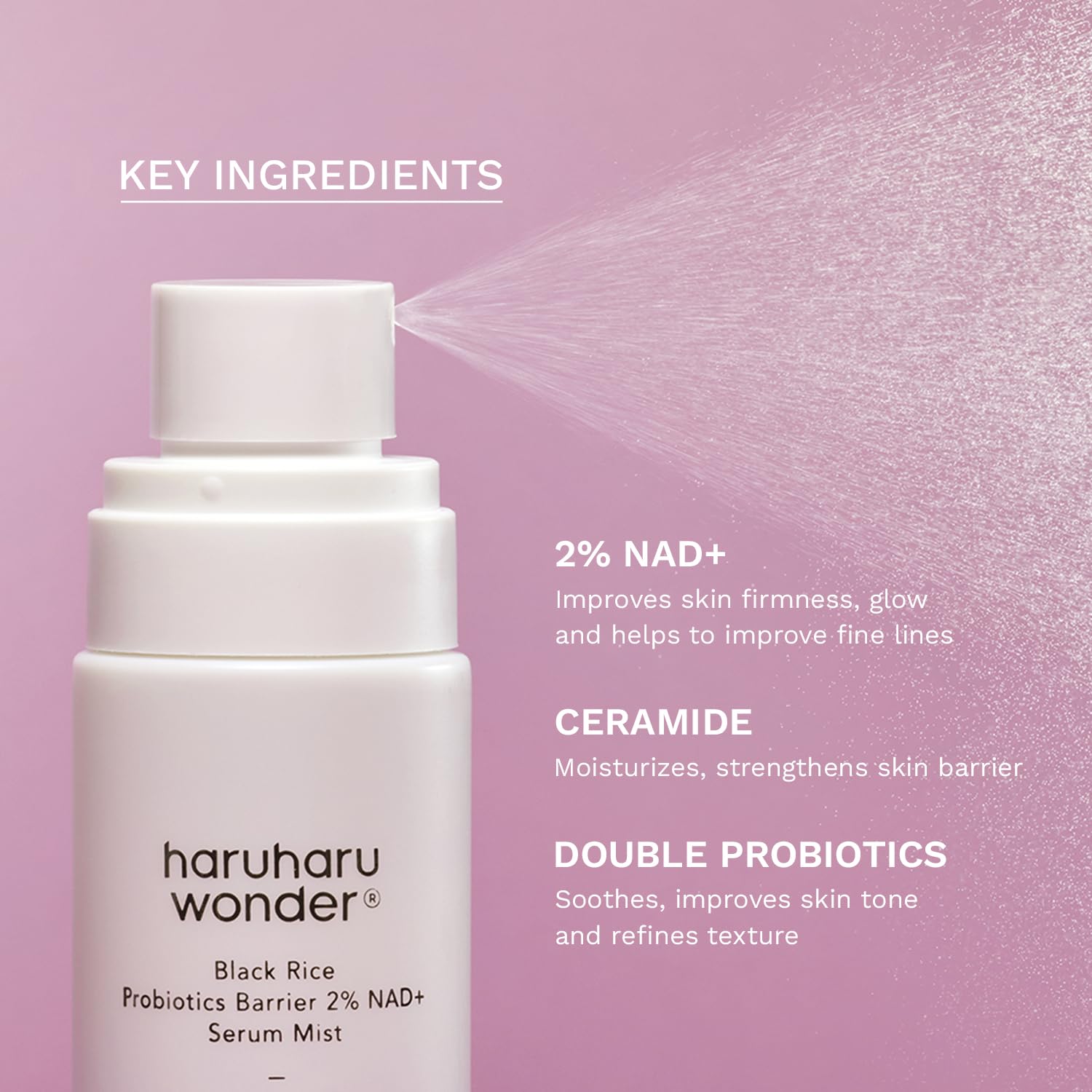 Haruharu Wonder hydrating serum mist spray demonstration
