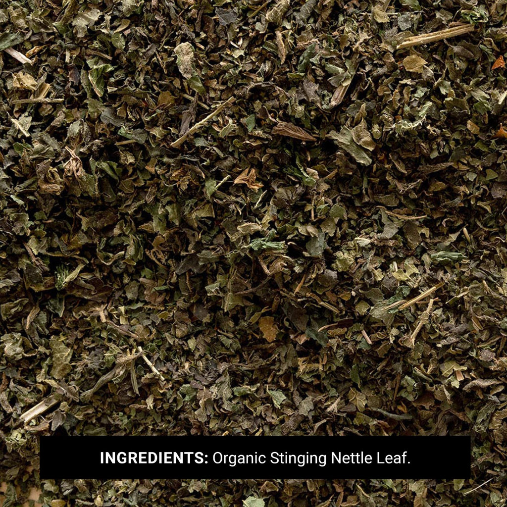 Frontier Co-op stinging nettle leaf nutritional information label