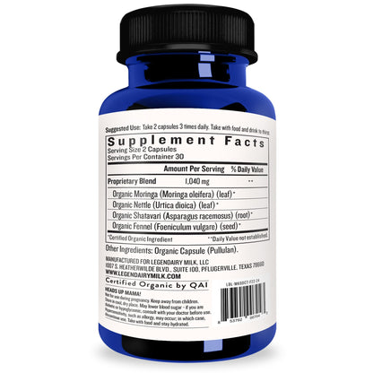 Premium plant based breastfeeding support supplement capsules