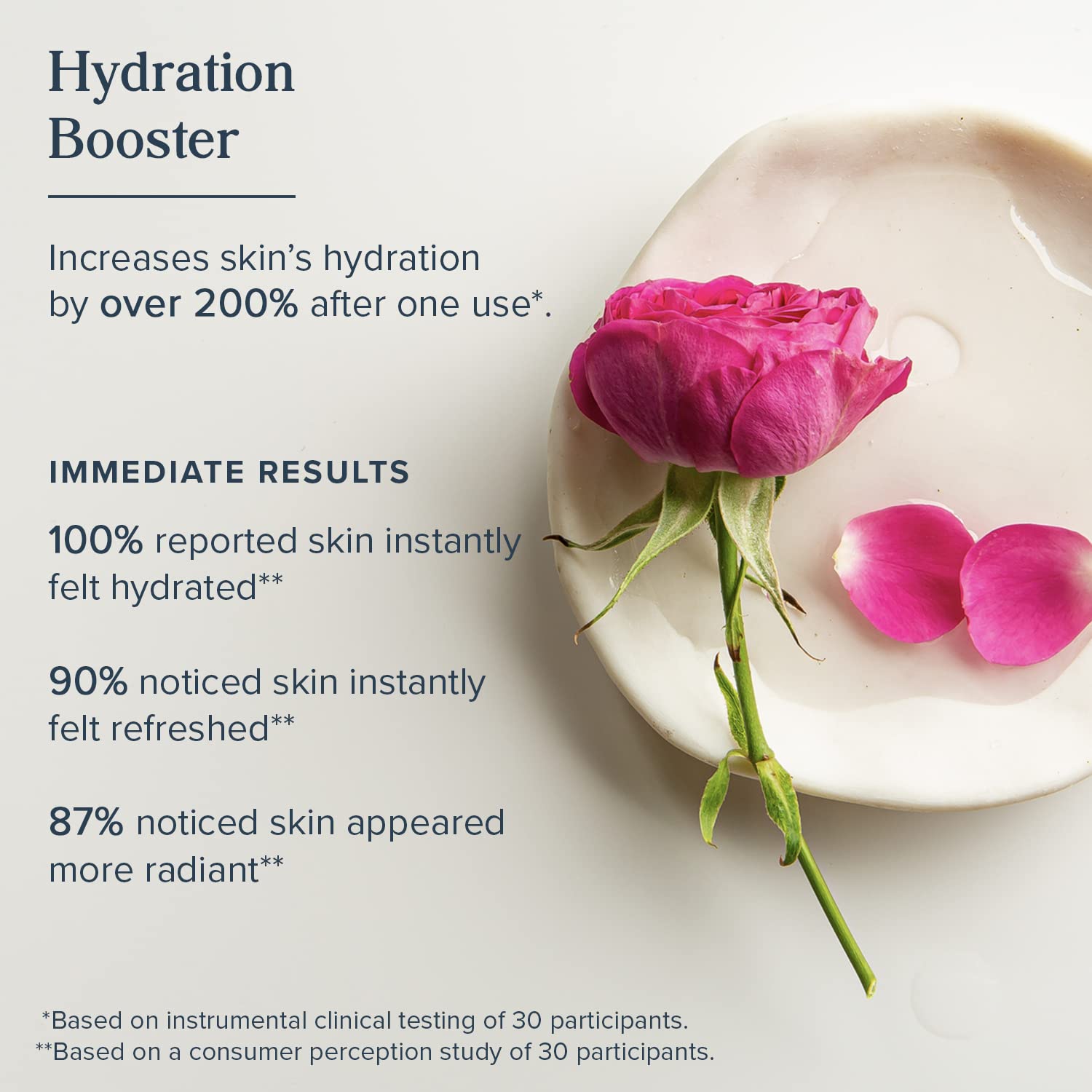 Back label of Heritage Store facial mist listing clean ingredients
