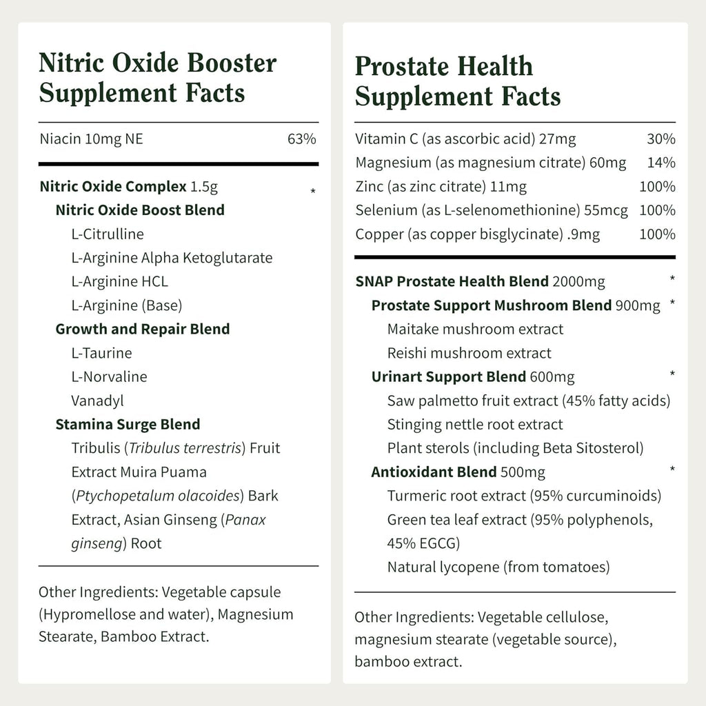 Snap Supplements bundle contents featuring dual bottle dietary supplement tracking instructions