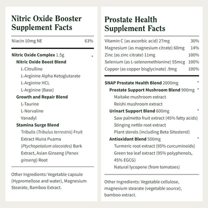 Snap Supplements bundle contents featuring dual bottle dietary supplement tracking instructions