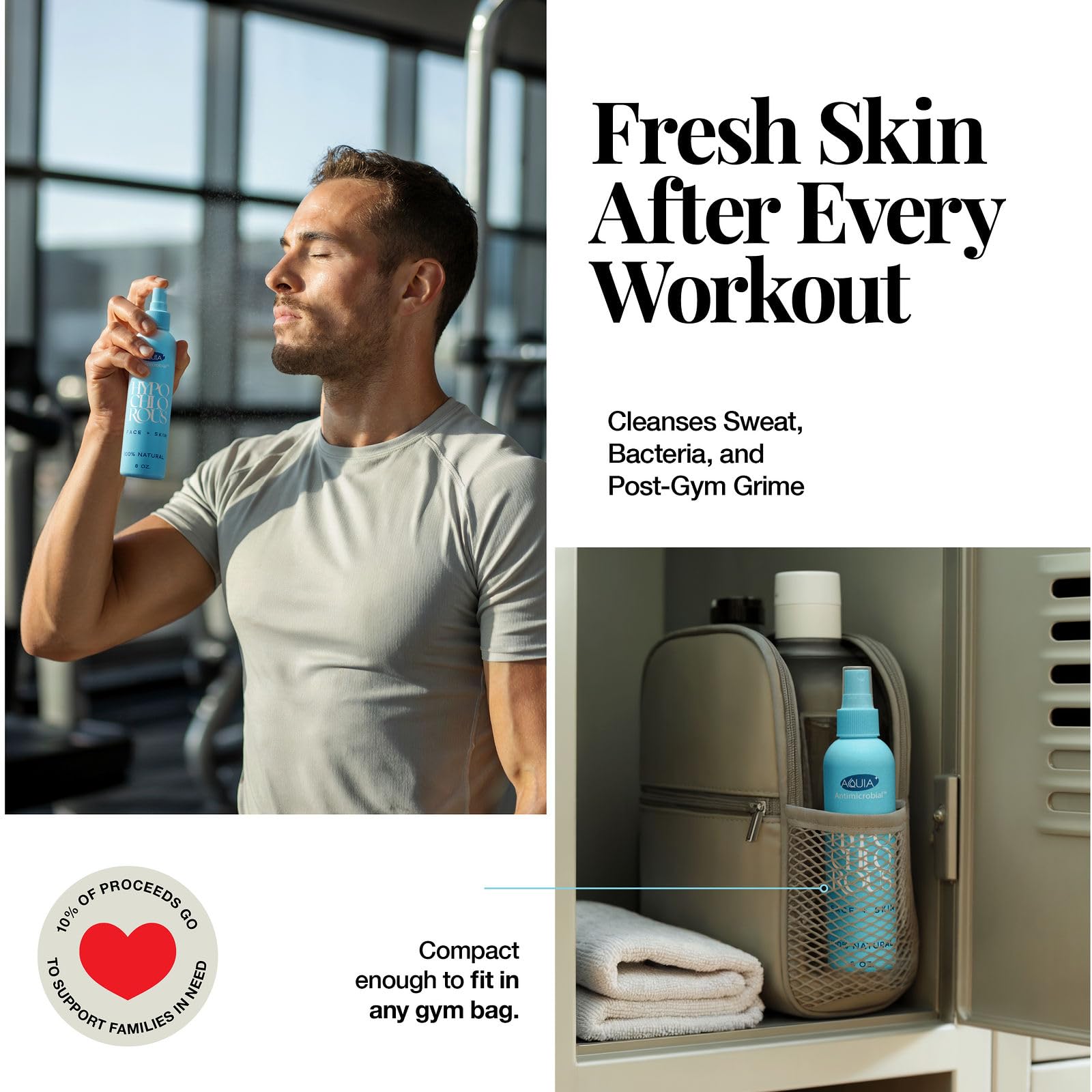 Application of Aquia skin spray on clean face