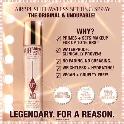 Charlotte Tilbury setting spray bottle with rose gold cap