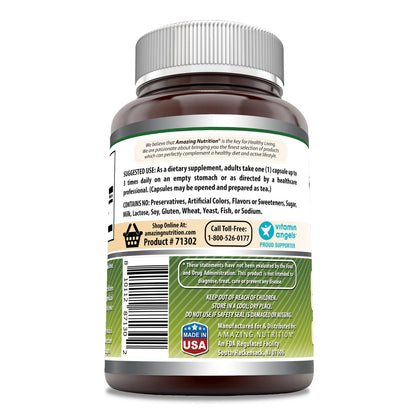 Amazing Formulas Noni 400mg dietary supplement bottle showing ingredient facts and non-GMO gluten-free labels