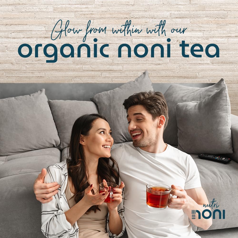 Nutri Noni loose broken leaf organic sprout tea container base showing authentic barcode