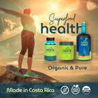 Nutri Noni pure Costa Rican organic noni tea package back layout instructions