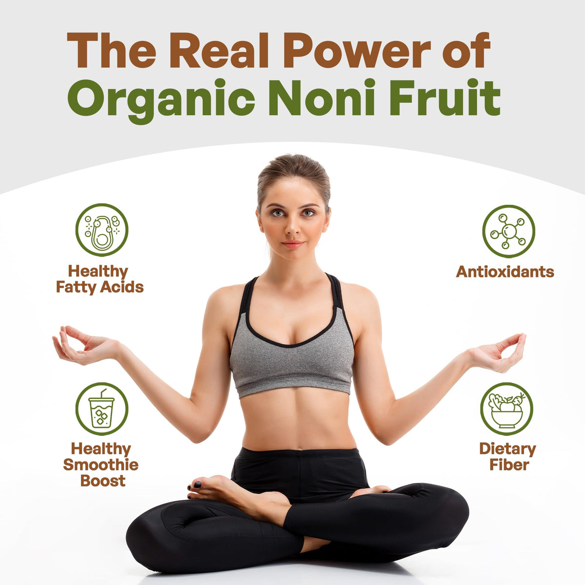 Go Nutra pure noni superfruit supplement showing vitamin C and antioxidant details