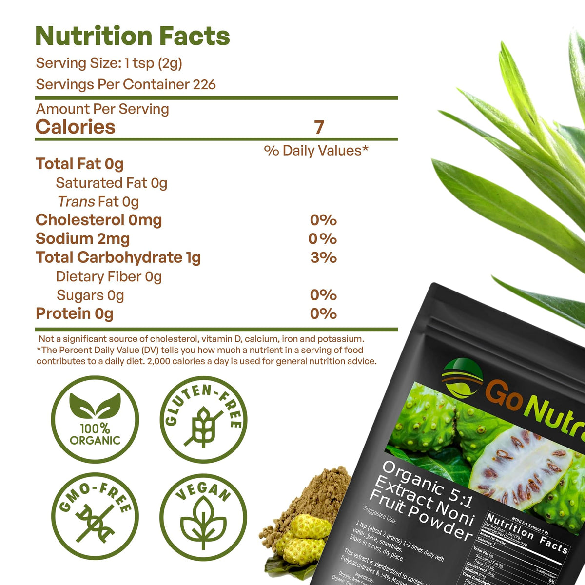 Authentic USA imported Go Nutra noni fruit powder pouch for natural body detoxification