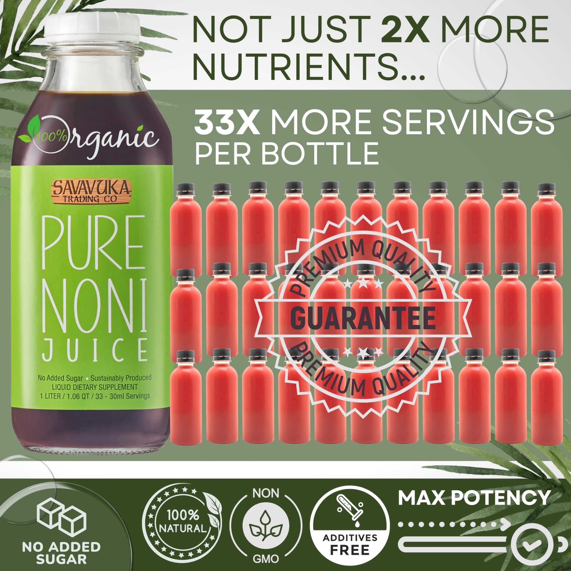 Savavuka Trading Co pure organic noni juice liquid extract premium packaging back view