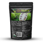 Go Nutra vegan and non GMO organic noni extract powder package graphics