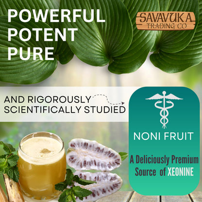 Savavuka Trading Co noni juice supplement zero added sugar product certification seal details