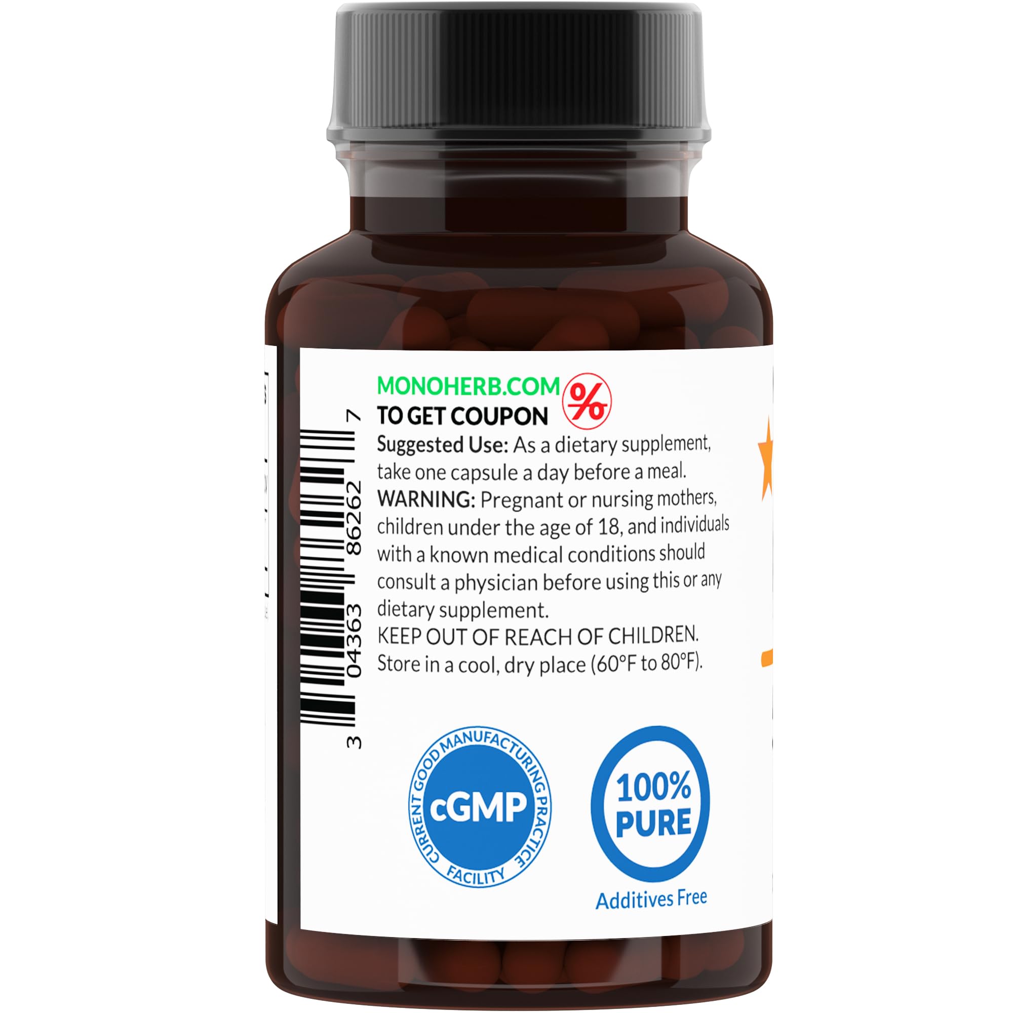 Pure Morinda Citrifolia extract supplement label details showcasing zero fillers and ninety vegetarian servings