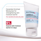 Illiyoon Ceramide Ato Concentrate Cream application on dry hand skin