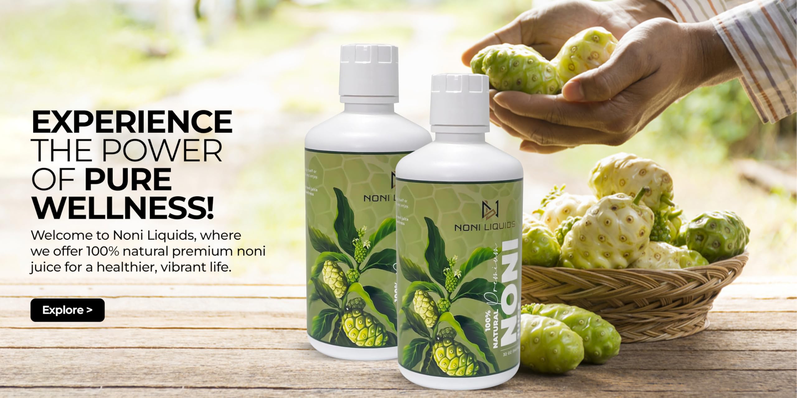 Premium natural noni juice thirty two fluid ounce bottles nutrition label and product details