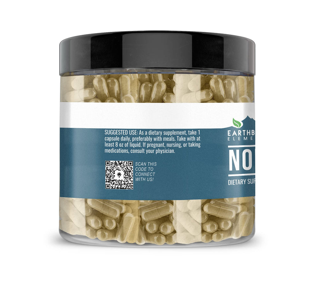 Earthborn Elements Noni capsules nutritional supplement facts label showing pure ingredients