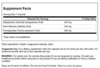 Supplement facts and ingredient label on the back of Swanson Super Fruit Complex bottle