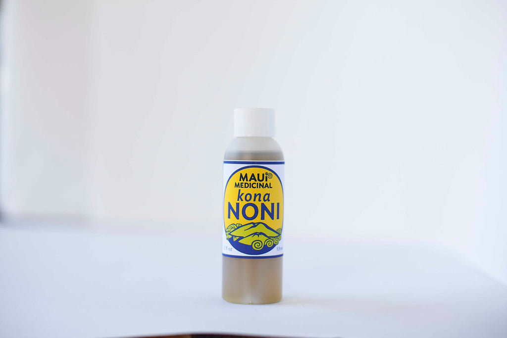 Two ounce bottle of certified organic Hawaiian noni leaf body oil
