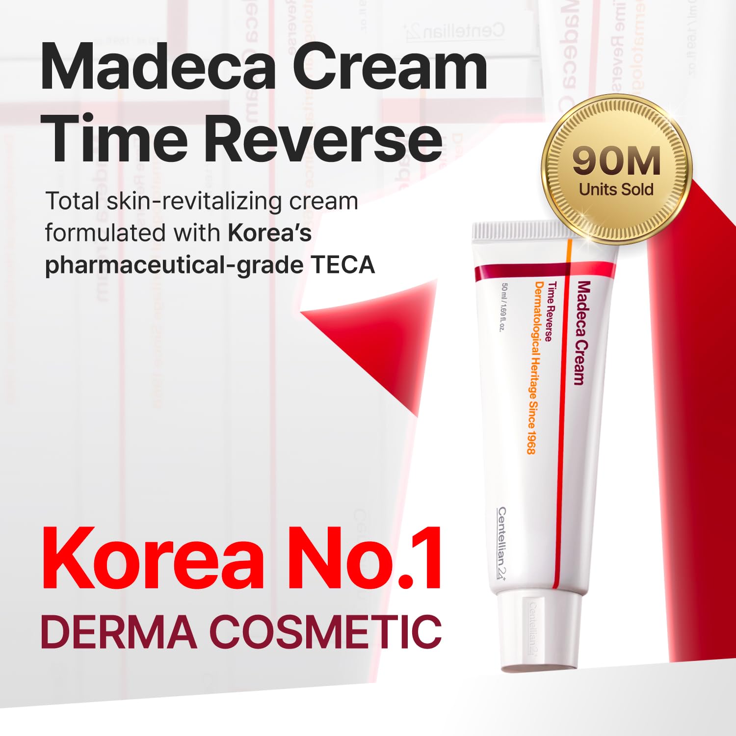 Centellian 24 anti aging face cream tube displaying correct branding and Korean derma skincare design.