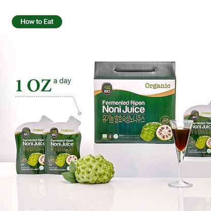 ALL BIO Java Noni daily packet close up showing zero sugar label
