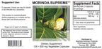 Supreme Nutrition Products Morinda Supreme veggie capsules dietary supplement ingredient panel detail view.