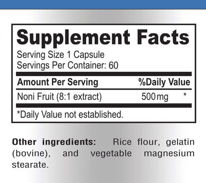 YUMMYVITE premium noni fruit extract dietary supplement bottle for daily stamina