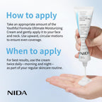 Prettyskin Nida skincare cream applied on hand for texture preview