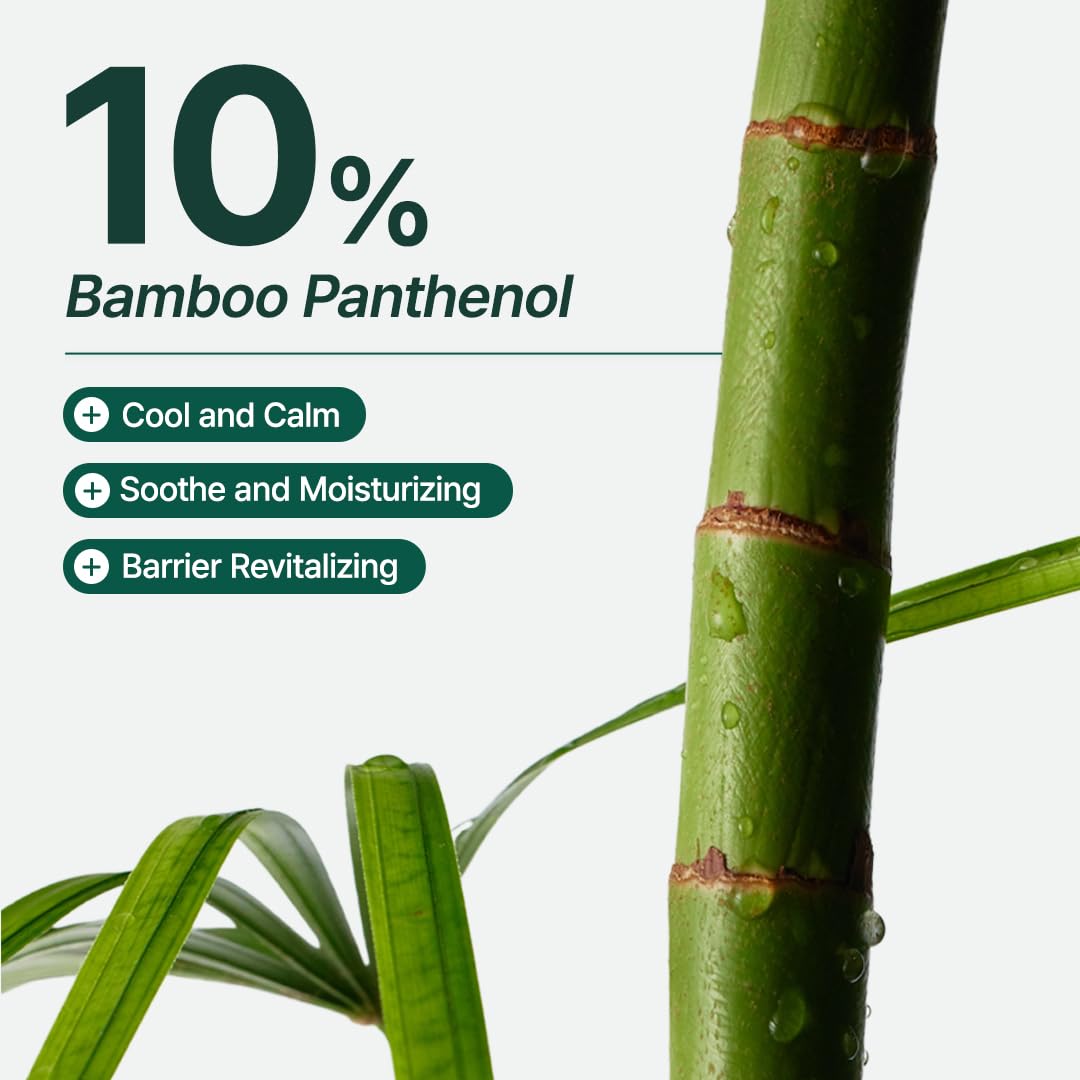 Purito bamboo panthenol cream packaging showing key ingredients list