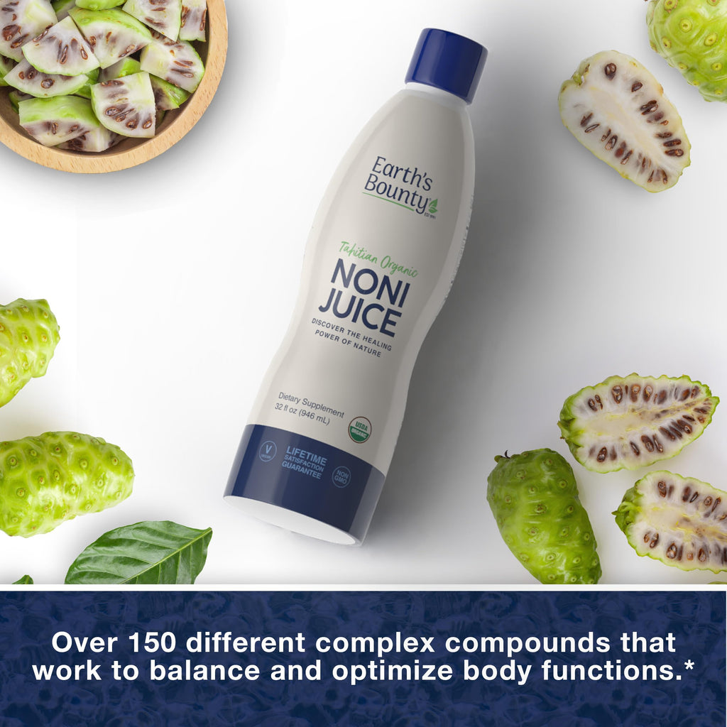 Earth's Bounty Tahitian noni juice nutritional supplement facts and dosage guidelines