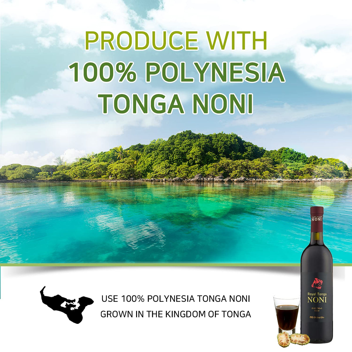 Authentic USA imported wellness tonic packaging highlighting the MS Global Bio brand certification