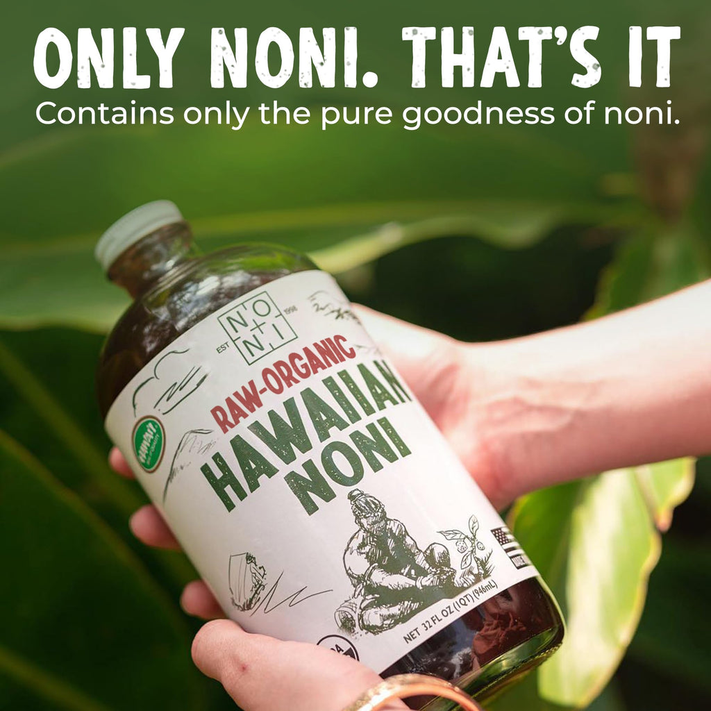 Healing Noni raw unpasteurized liquid dietary supplement bottle back directions