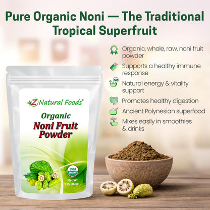 Organic raw noni fruit powder superfood for healthy digestion