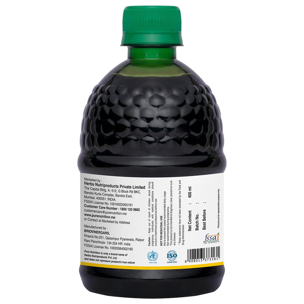 Pure Nutrition sugar free noni juice bottle demonstrating secure packaging and authentic product seal